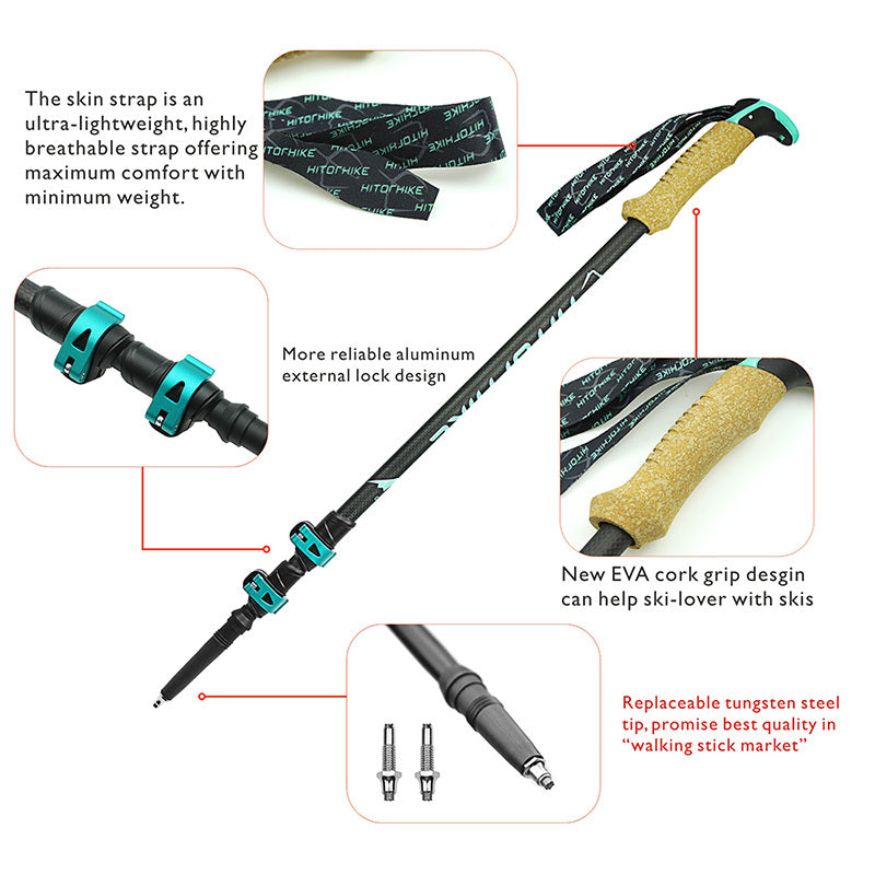Elevate Your Outdoor Adventures with the Straight Handle External Lock Trekking Pole