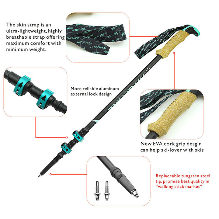 Elevate Your Outdoor Adventures with the Straight Handle External Lock Trekking Pole